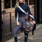 GRACE Turtleneq Long Sleeve Sunshirt - Black & White - Equestrian Club - Equiluxe Tack