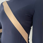 GRACE Turtleneq Long Sleeve Sunshirt - Navy & Beige - Equestrian Club - Equiluxe Tack
