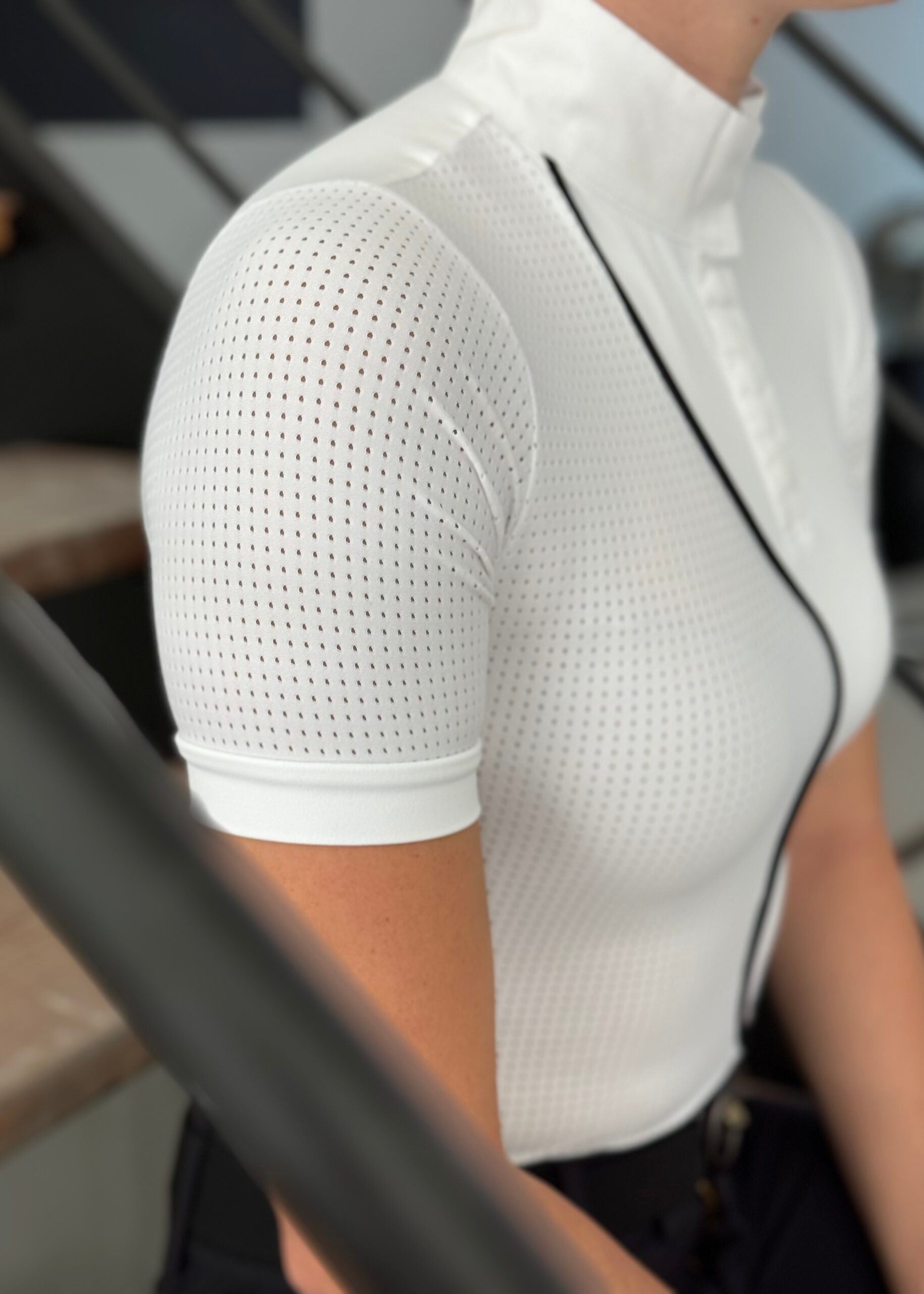 LENNA Short Sleeve Ventilated White Show Shirt - Equestrian Club - Equiluxe Tack