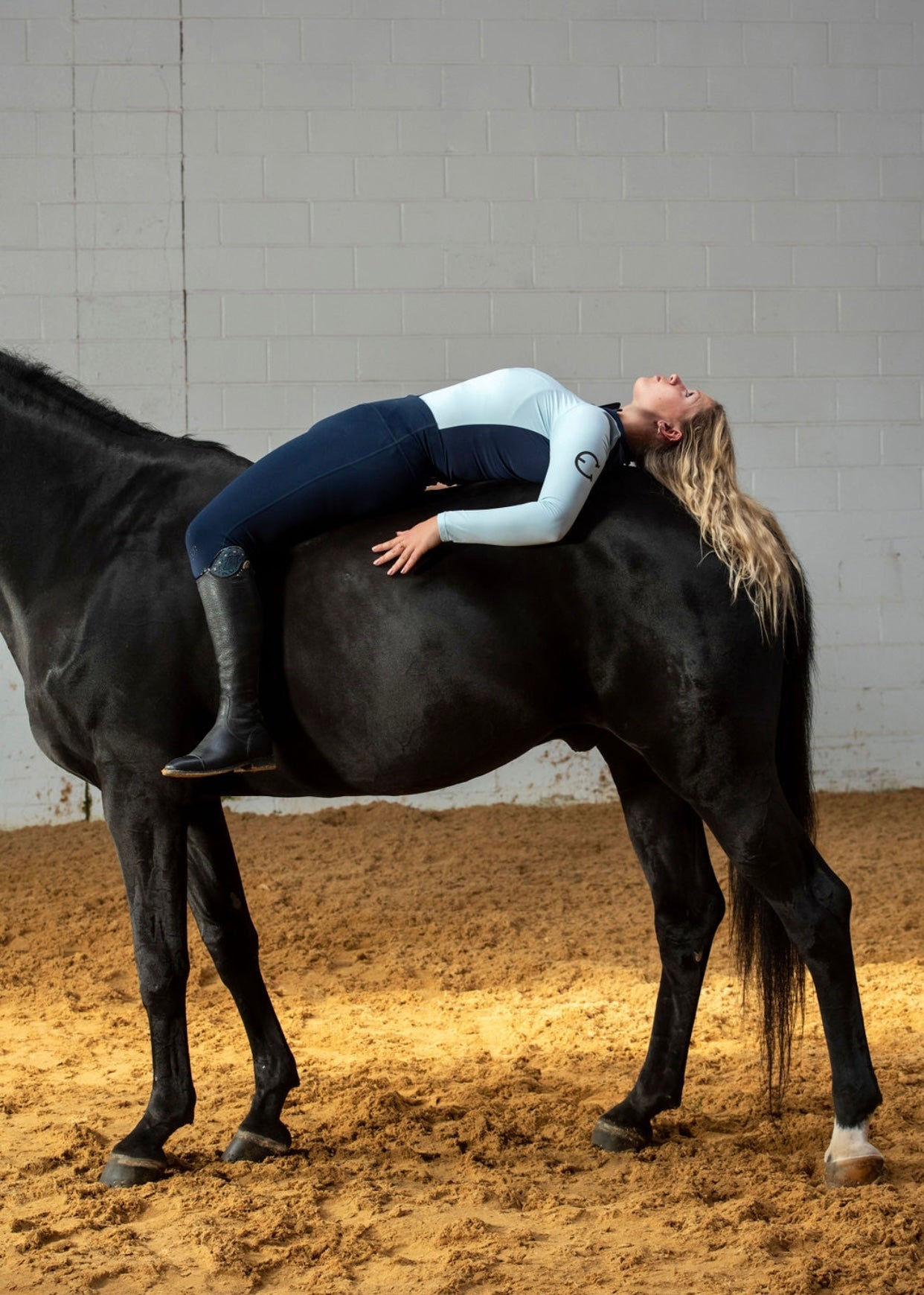 LENNA Training Top Long Sleeve Sunshirt - Blue - Equestrian Club - Equiluxe Tack