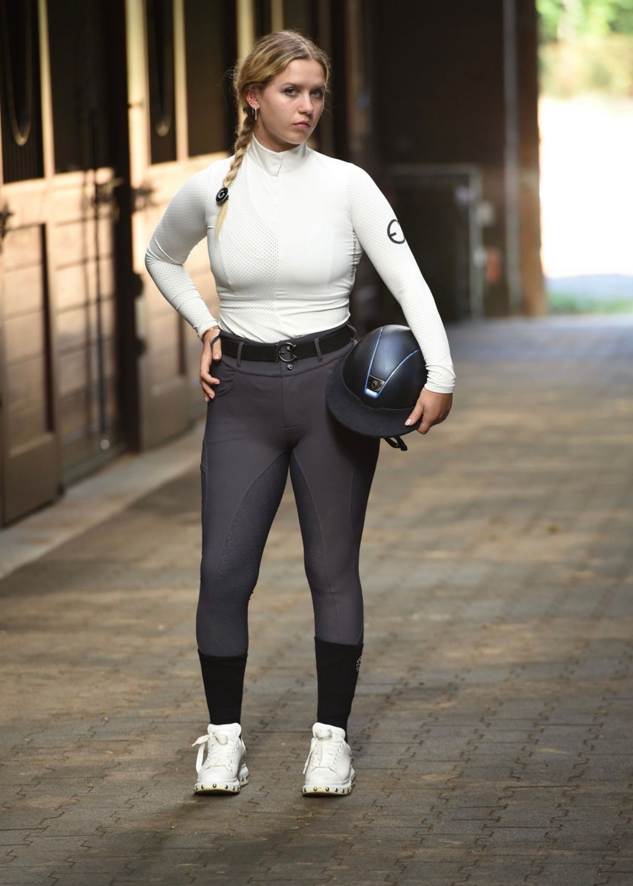LENNA Ventilated Show Shirt Long Sleeve Sunshirt - White - Equestrian Club - Equiluxe Tack