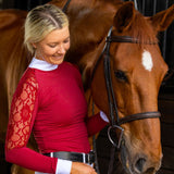 Equistyle Long Sleeve Lace shirt - Burgundy
