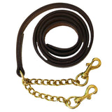 1" x 7' Leather Lead with 8" Solid Brass Newmarket Chain - Equiluxe Tack - Equiluxe Tack