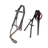 Equiluxe Fancy Stitched Figure 8 English Bridle w/ Rubber Rein - Equiluxe Tack - Equiluxe Tack