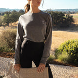 PS of Sweden PS Logo Knit Sweater - Mid Grey Melange