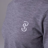 PS of Sweden PS Logo Knit Sweater - Mid Grey Melange
