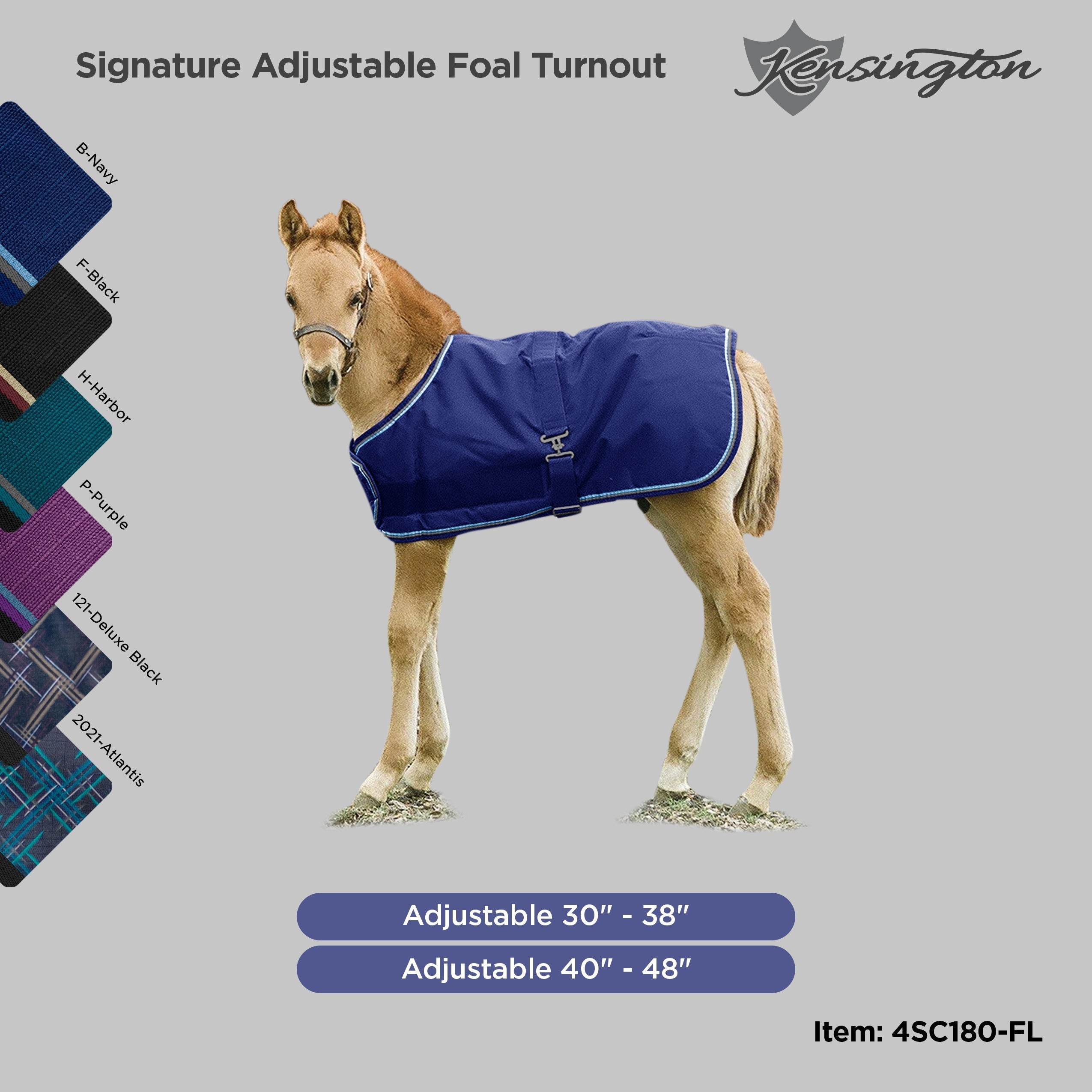 1200Denier Adjustable Foal "180G" Medium Weight Waterproof & Breathable Winter Turnout - Kensington Protective Products - Equiluxe Tack