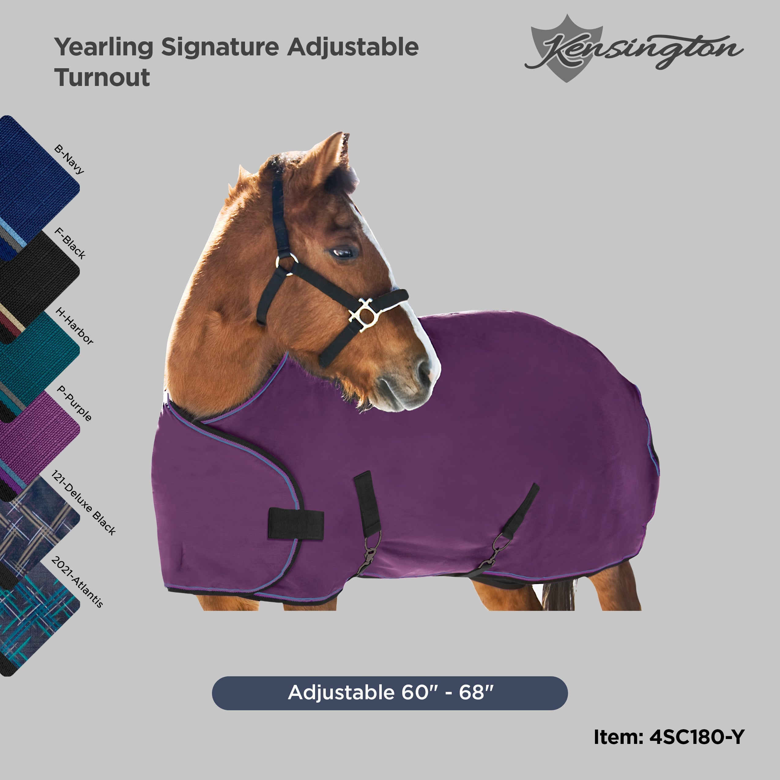 1200Denier Adjustable Yearling "180G" Medium Weight Waterproof & Breathable Winter Turnout - Kensington Protective Products - Equiluxe Tack