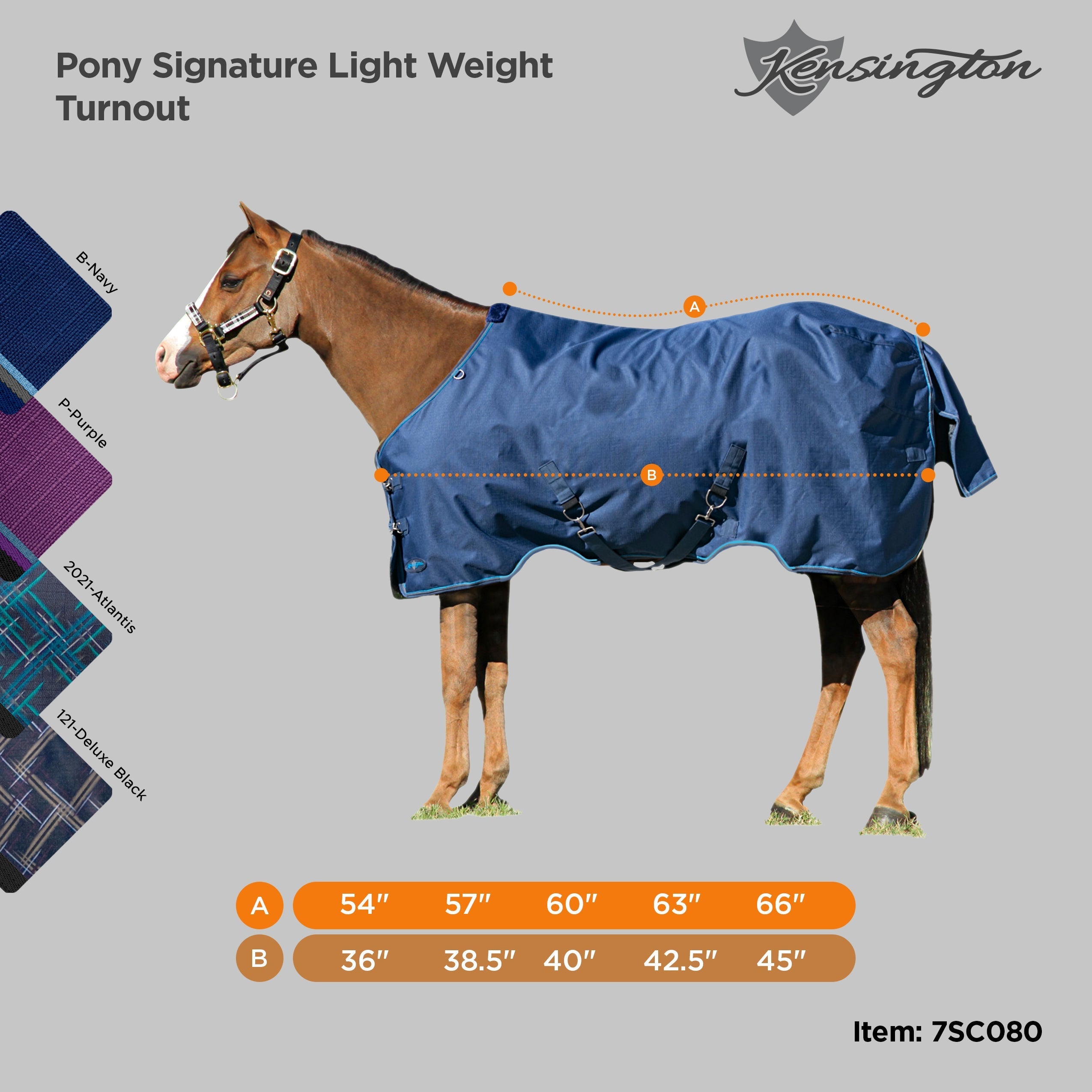 1200Denier Pony "80G" Ultra Light Weight Waterproof & Breathable Winter Turnout - Kensington Protective Products - Equiluxe Tack