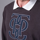 PS of Sweden Men's Carl Monogram Sweatshirt - Dark Grey