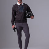 PS of Sweden Men's Carl Monogram Sweatshirt - Dark Grey