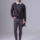 PS of Sweden Men's Carl Monogram Sweatshirt - Dark Grey