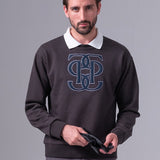 PS of Sweden Men's Carl Monogram Sweatshirt - Dark Grey