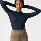 PS of Sweden Leandra Long Sleeve Striped Mesh Top - Navy