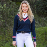 Hannah Childs Kayla V Neck Stripe Sweater