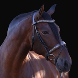Halter Ego Baroque Black Snaffle Bridle with Light Brown Padding