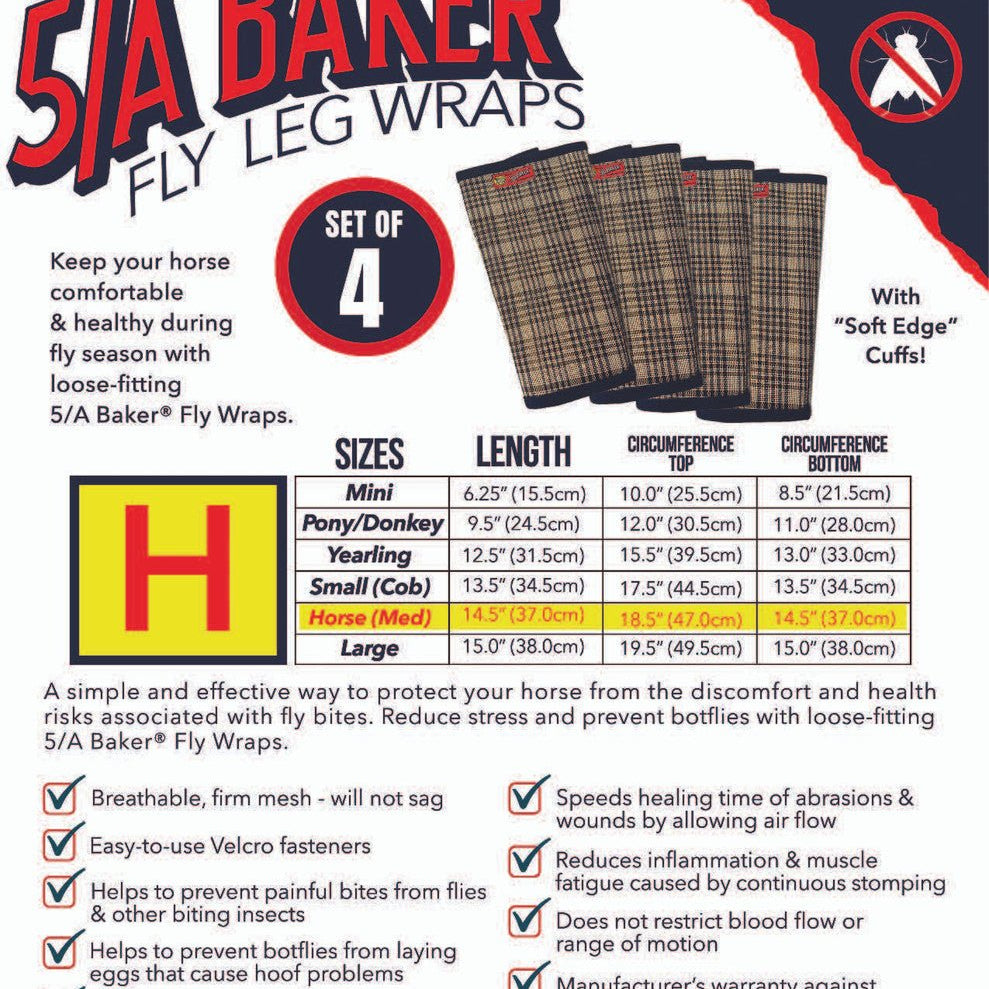 5/A Baker® Fly Leg Wraps - 5/A Baker® - Equiluxe Tack