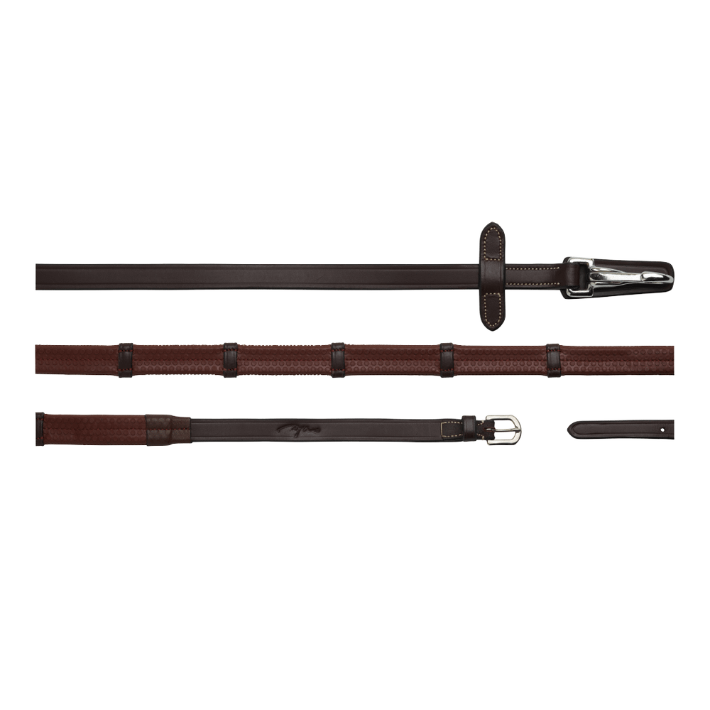 Dy'on Working Collection Rubber Grip Reins with Snap Closures