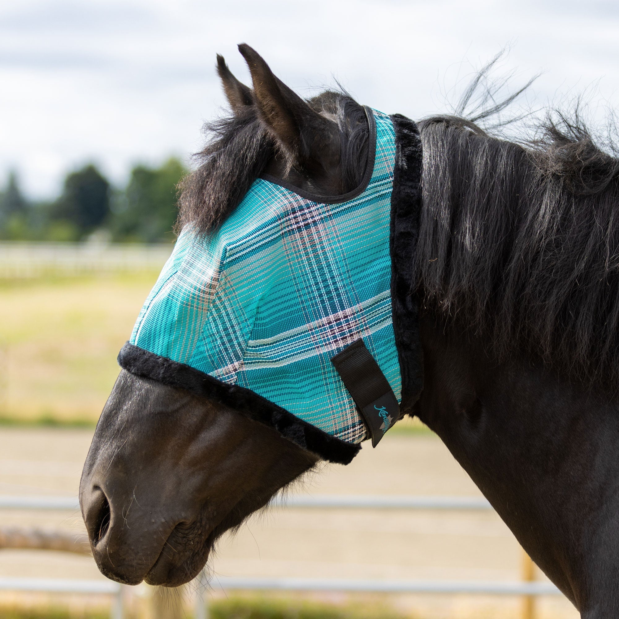 73% UV Draft Fly Mask with Fleece Trim - Open Ear Design with Forelock Freedom - Kensington Protective Products - Equiluxe Tack