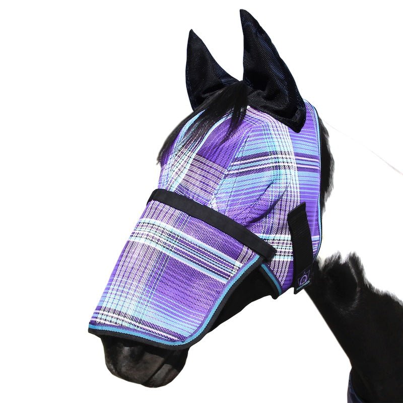 73% UV Draft Fly Mask with Removable Nose - Soft Mesh Ears & Forelock Opening - Kensington Protective Products - Equiluxe Tack