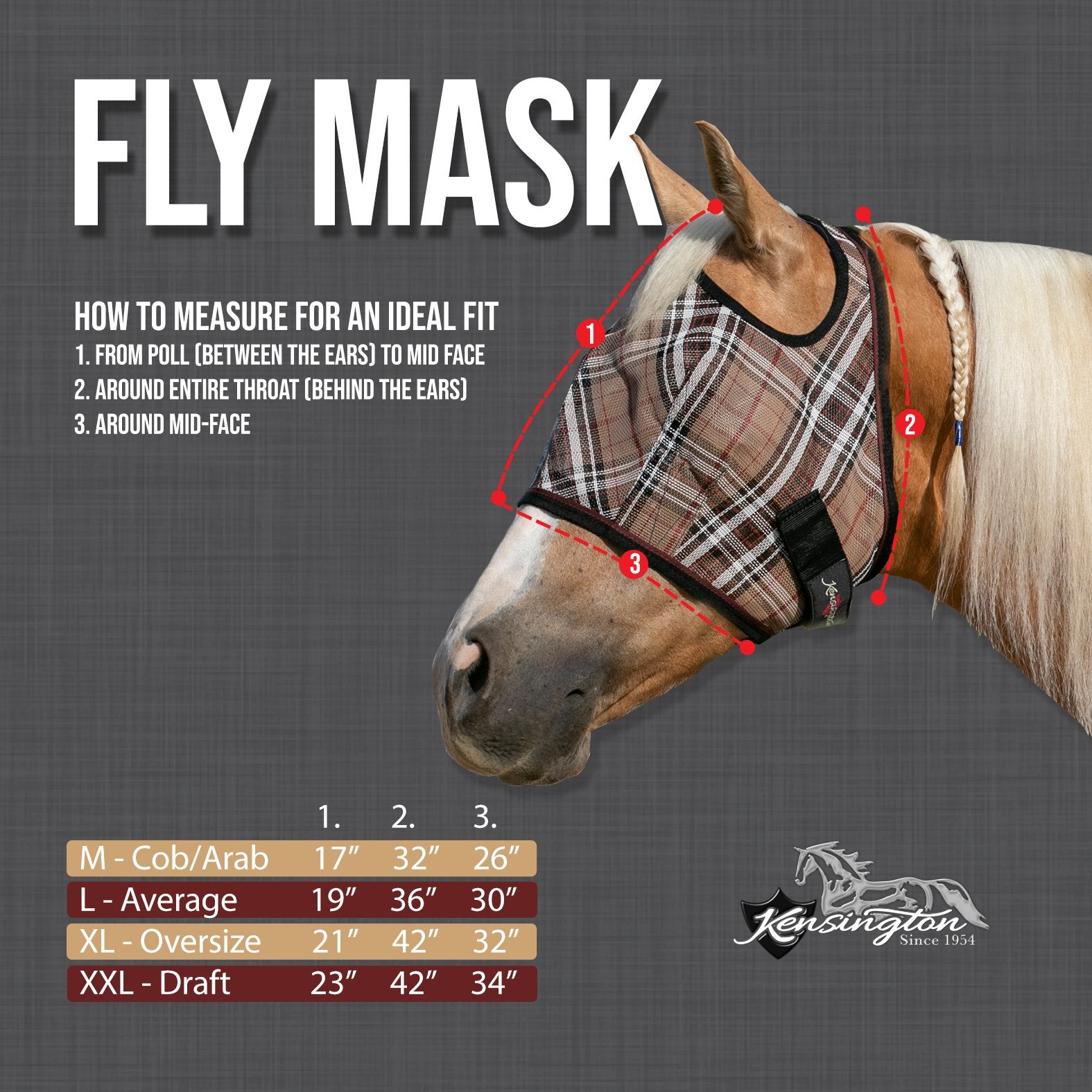 73% UV Draft Fly Mask with Web Trim - Open Ear Design with Forelock Freedom - Kensington Protective Products - Equiluxe Tack