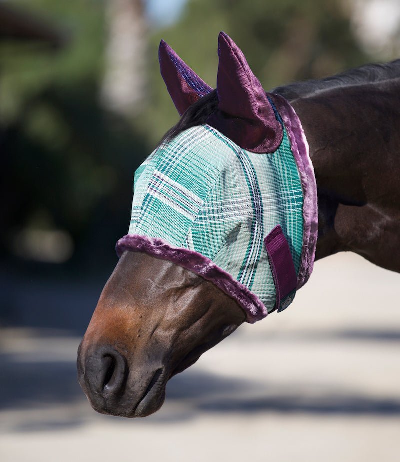 73% UV Fly Mask with Fleece - Soft Mesh Ears & Forelock Opening - Kensington Protective Products - Equiluxe Tack