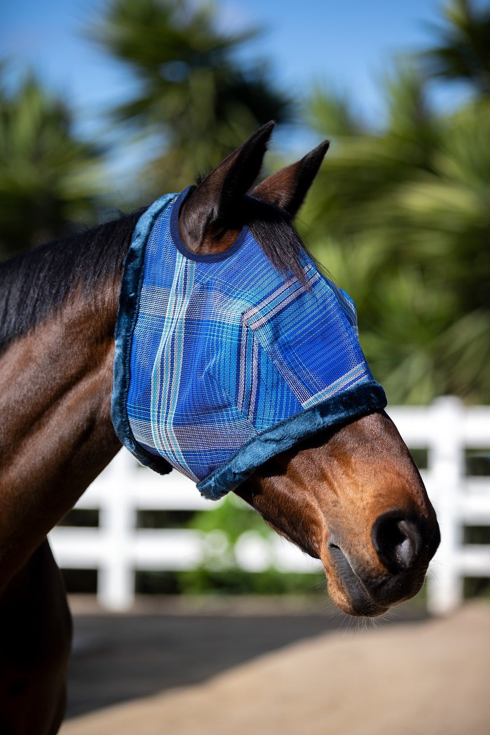 73% UV Fly Mask with Fleece Trim - Dual Ear Opening & Forelock Freedom - Kensington Protective Products - Equiluxe Tack