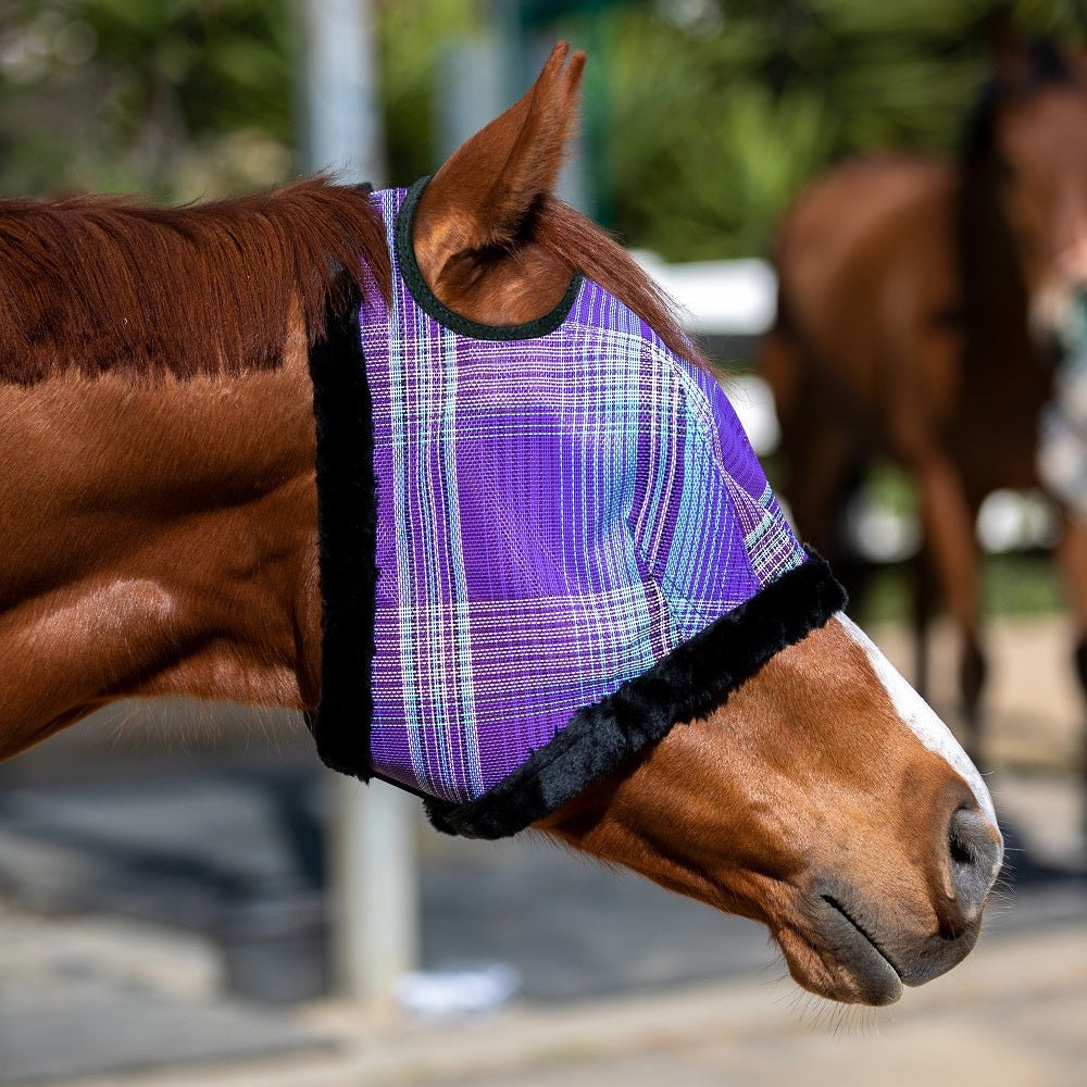 73% UV Fly Mask with Fleece Trim - Dual Ear Opening & Forelock Freedom - Kensington Protective Products - Equiluxe Tack