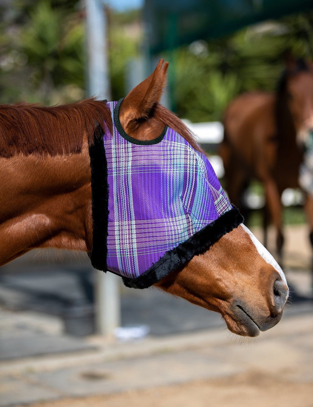 73% UV Fly Mask with Fleece Trim - Dual Ear Opening & Forelock Freedom - Kensington Protective Products - Equiluxe Tack