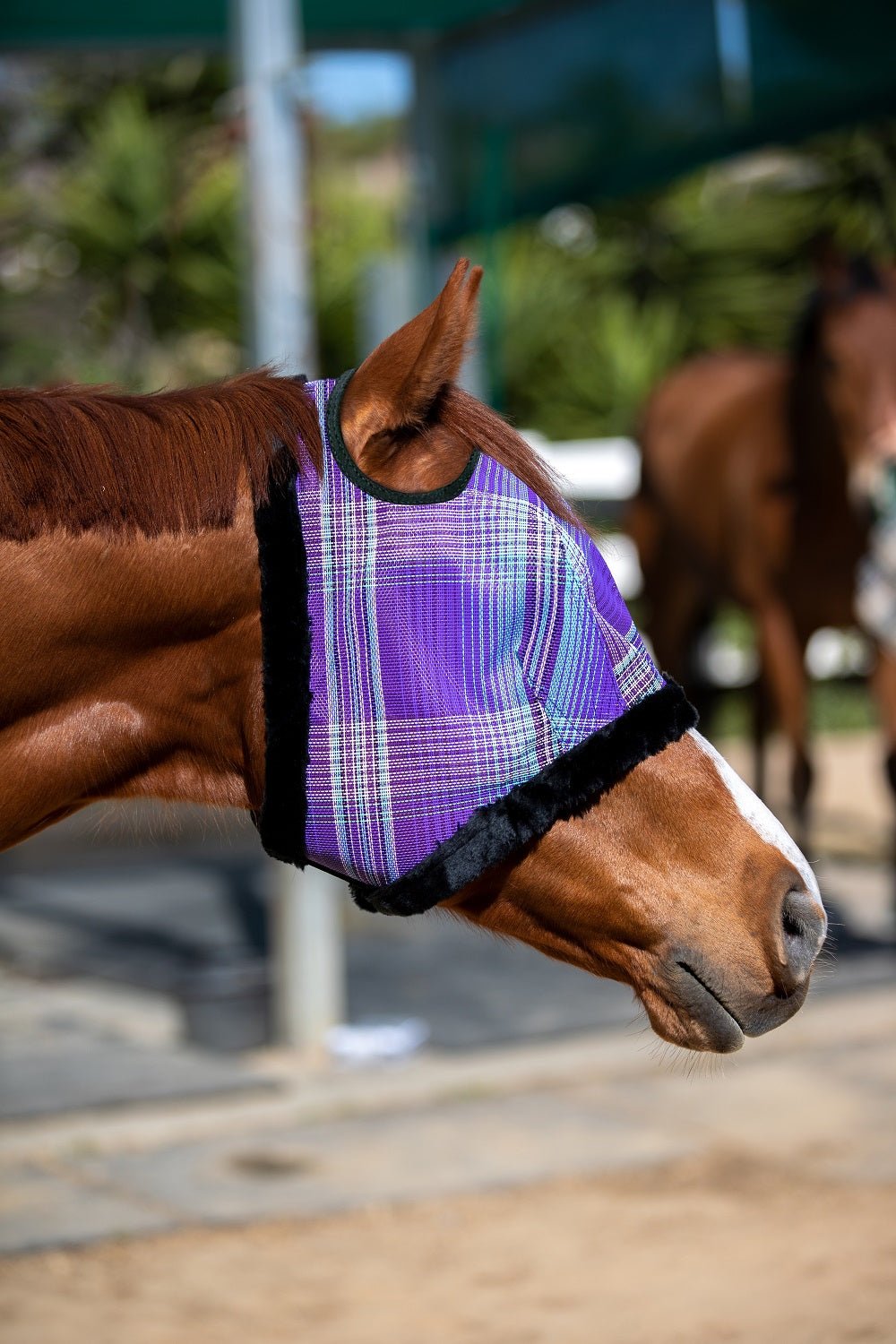 73% UV Fly Mask with Fleece Trim - Dual Ear Opening & Forelock Freedom - Kensington Protective Products - Equiluxe Tack