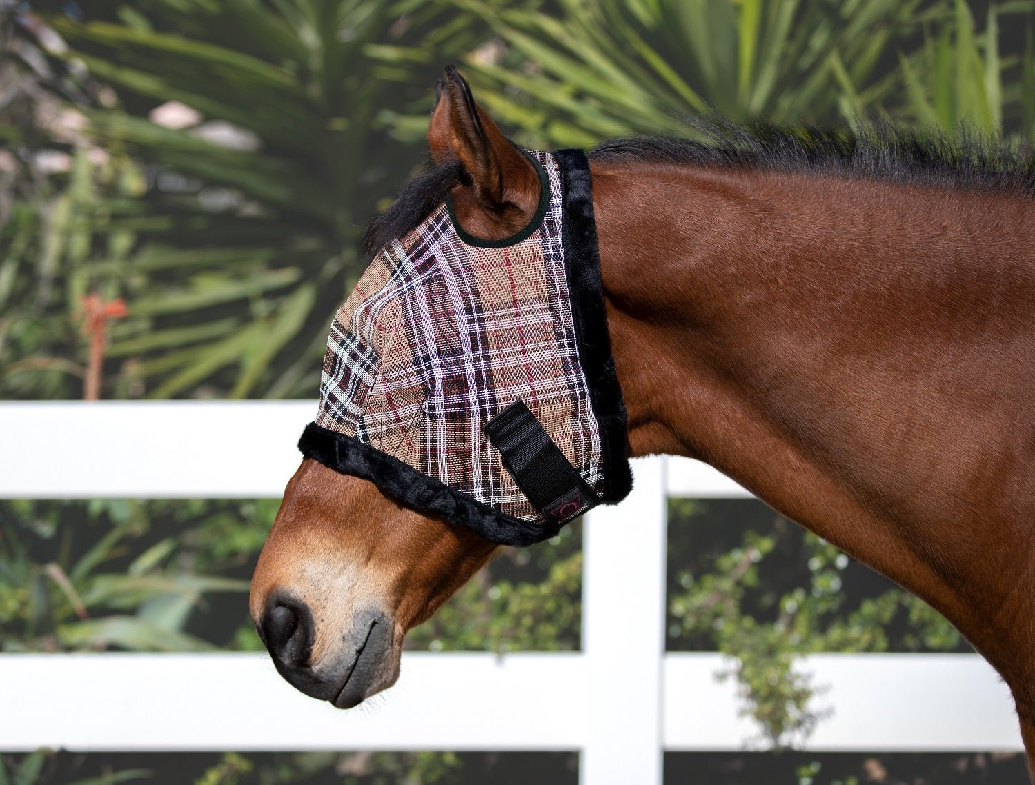 73% UV Fly Mask with Fleece Trim - Dual Ear Opening & Forelock Freedom - Kensington Protective Products - Equiluxe Tack