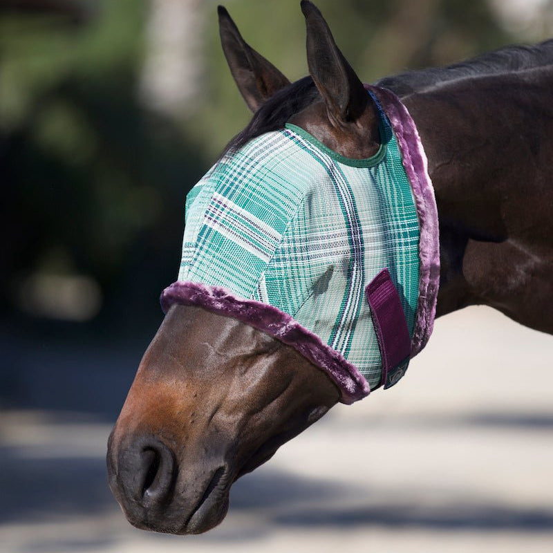 73% UV Fly Mask with Fleece Trim - Open Ear Design with Forelock Freedom - Kensington Protective Products - Equiluxe Tack