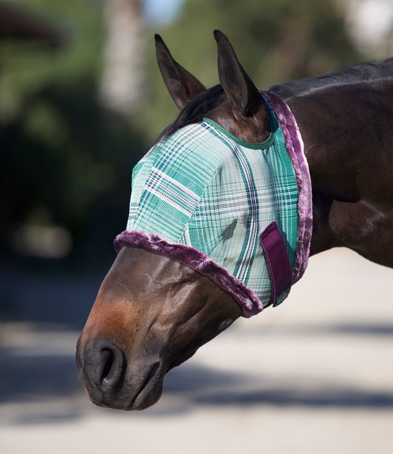 73% UV Fly Mask with Fleece Trim - Open Ear Design with Forelock Freedom - Kensington Protective Products - Equiluxe Tack