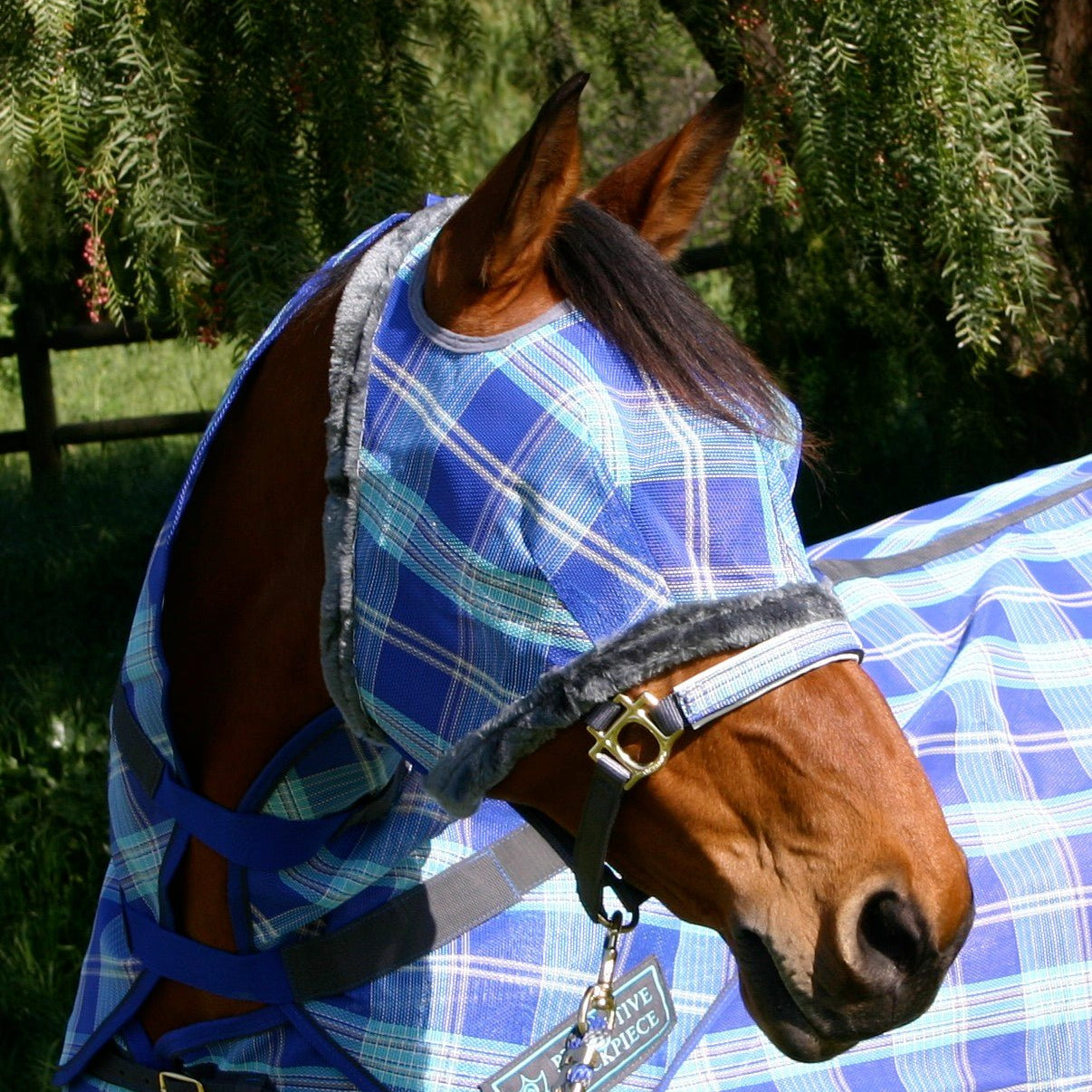 73% UV Fly Mask with Fleece Trim - Open Ear Design with Forelock Freedom - Kensington Protective Products - Equiluxe Tack