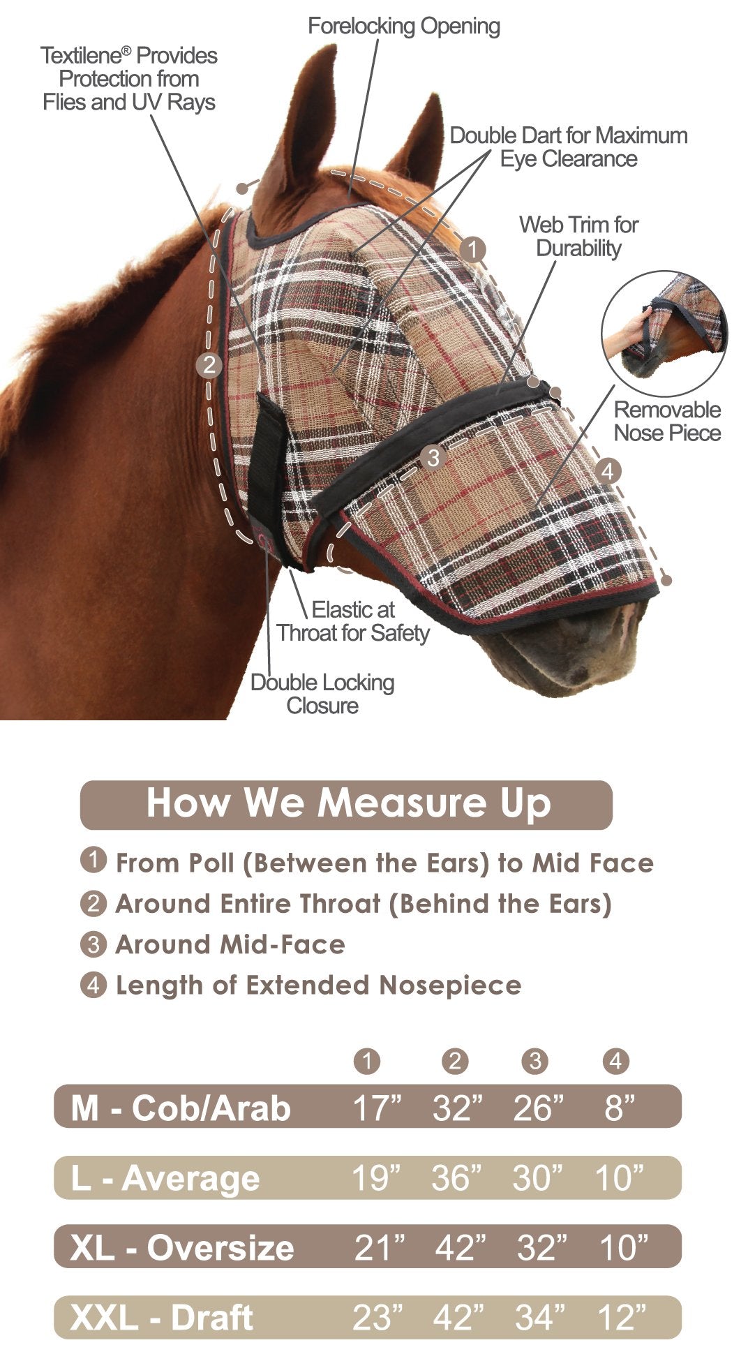 73% UV Fly Mask with Removable Nose - Kensington Protective Products - Equiluxe Tack