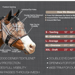 73% UV Fly Mask with Web Trim - Dual Ear Opening & Forelock Freedom - Kensington Protective Products - Equiluxe Tack