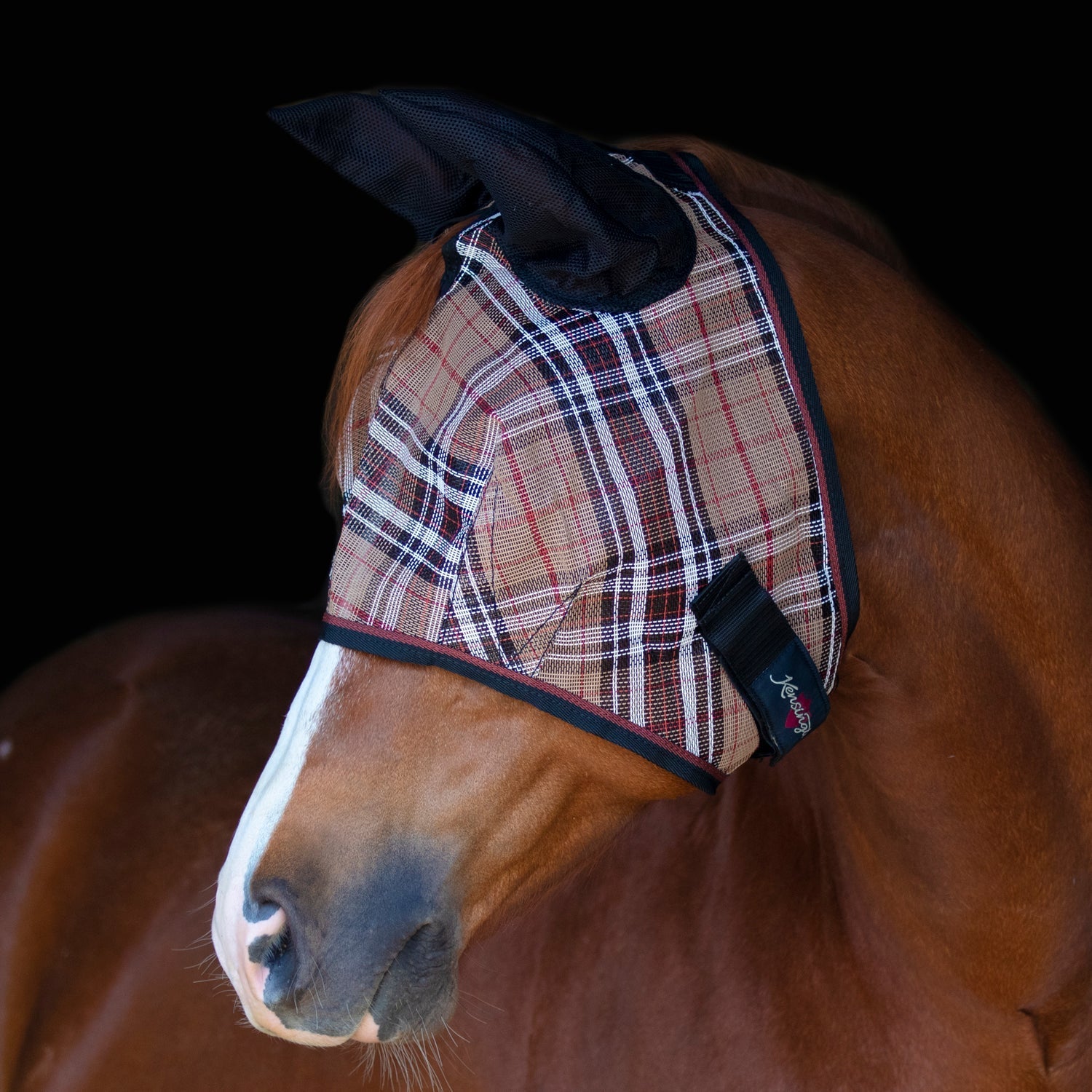 73% UV Fly Mask with Web Trim - Soft Mesh Ears & Forelock Opening  - Kensington Protective Products - Equiluxe Tack