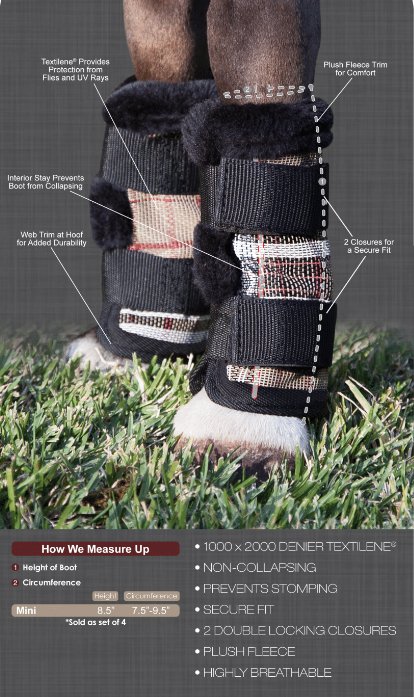 73% UV Mini Fly Boots with Fleece for Comfort (set of 4) - Kensington Protective Products - Equiluxe Tack