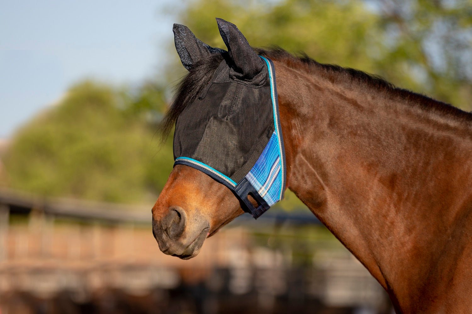 90% UV Fly Mask CatchMask UViator - Soft Mesh Ears & Forelock Opening - Kensington Protective Products - Equiluxe Tack