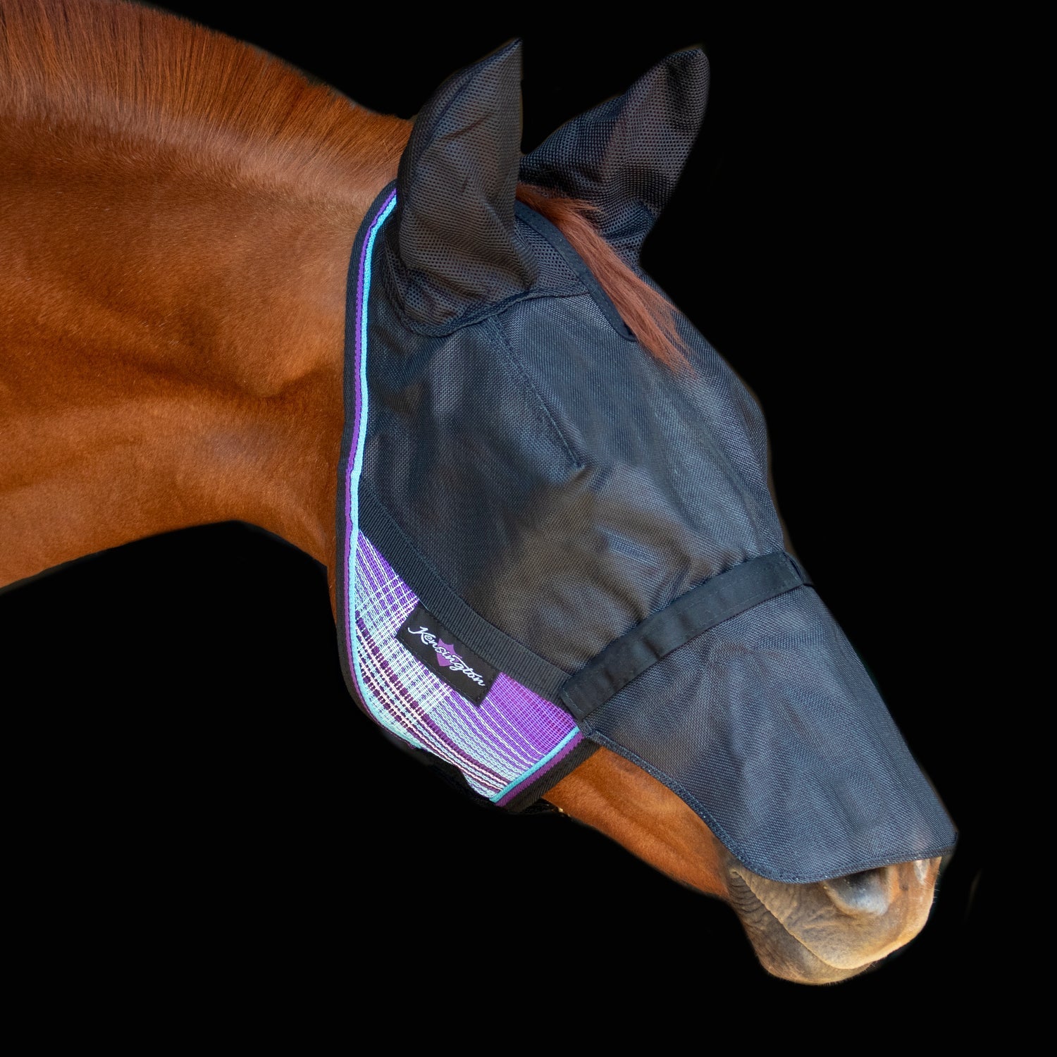 90% UV Fly Mask CatchMask UViator - Soft Mesh Ears, Removable Nose & Forelock Opening - Kensington Protective Products - Equiluxe Tack