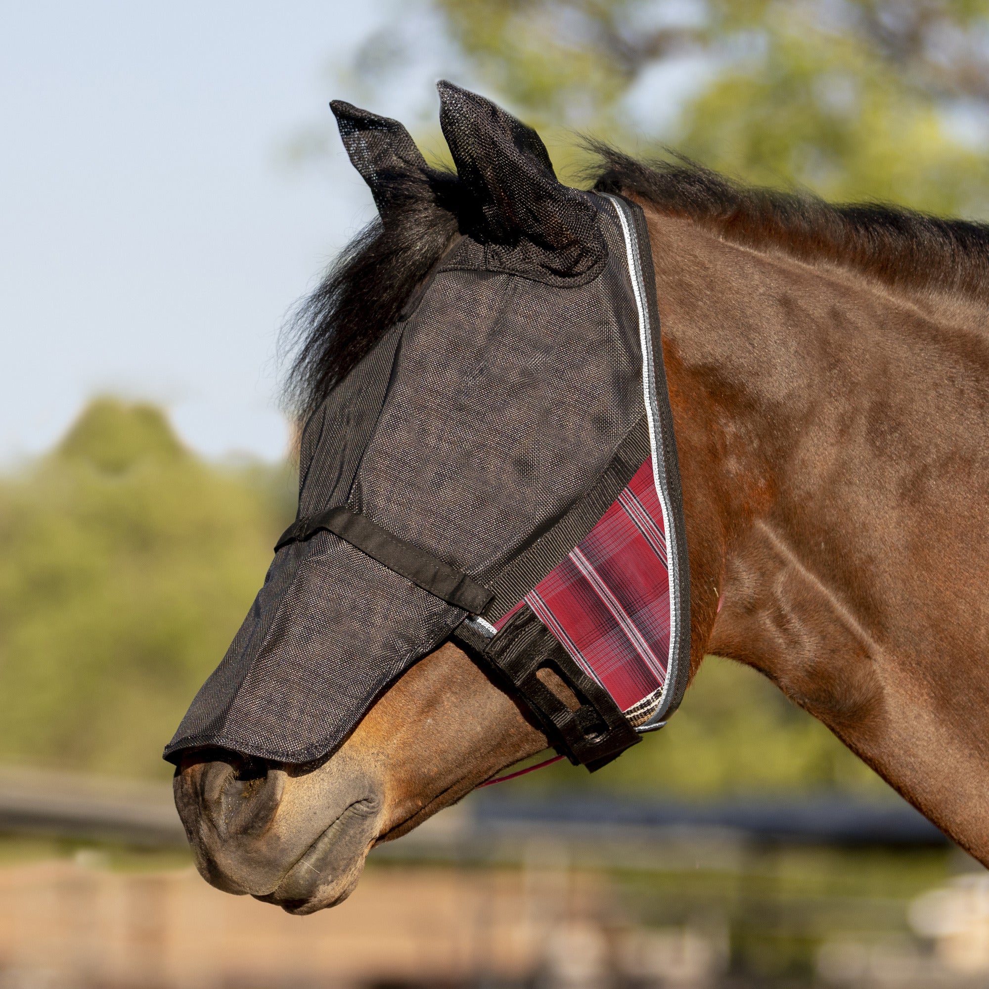 90% UV Fly Mask CatchMask UViator - Soft Mesh Ears, Removable Nose & Forelock Opening - Kensington Protective Products - Equiluxe Tack