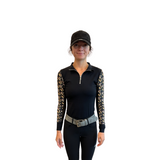 American Equus HoofBeats Long Sleeve Sun Shirt - Black