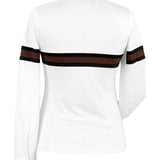 Essex Classics Cambridge Ladies Long Sleeve Show Shirt - White with Black & Chocolate