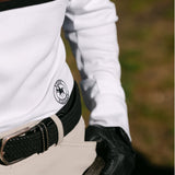 Essex Classics Cambridge Ladies Long Sleeve Show Shirt - White with Black & Chocolate