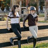 Essex Classics Cambridge Ladies Short Sleeve Show Shirt - White with Black & Chocolate