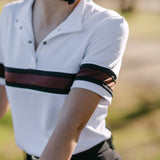Essex Classics Cambridge Ladies Short Sleeve Show Shirt - White with Black & Chocolate