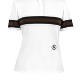 Essex Classics Cambridge Ladies Short Sleeve Show Shirt - White with Black & Chocolate