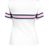 Essex Classics Cambridge Ladies Short Sleeve Show Shirt - White with Grey & Pink