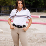 Essex Classics Cambridge Ladies Short Sleeve Show Shirt - White with Grey & Pink