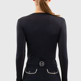 Harcour Bluvea Women's Perforated Long Sleeve Crew Neck